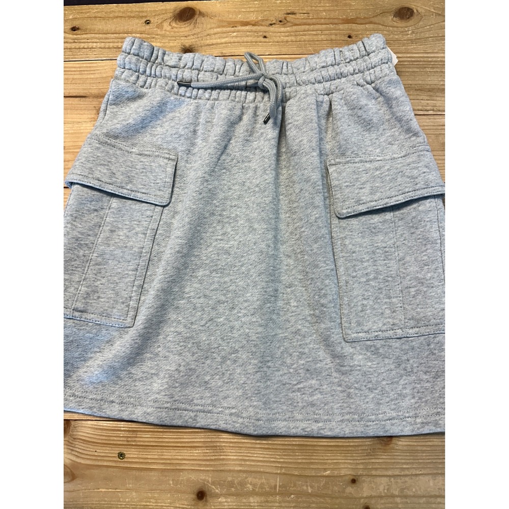 Universal Thread Grey Fleece Cargo Mini Skirt XS Heather Drawstring Waist